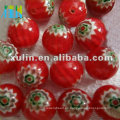 chevron trade beads 10mm rojo